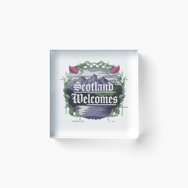 Item preview, Scotland Welcomes Flag Map Edinburgh, Glasgow,  designed and sold by AnimalsDH305.