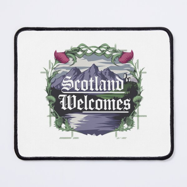 Item preview, Scotland Welcomes Flag Map Edinburgh, Glasgow, designed and sold by AnimalsDH305.