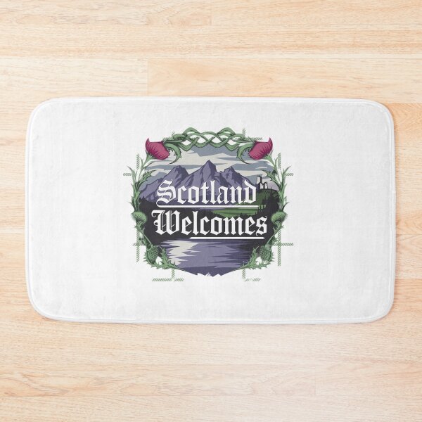 Item preview, Scotland Welcomes Flag Map Edinburgh, Glasgow,  designed and sold by AnimalsDH305.