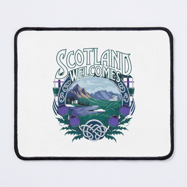 Item preview, Scotland Welcomes Flag Map Edinburgh, Glasgow,  designed and sold by AnimalsDH305.