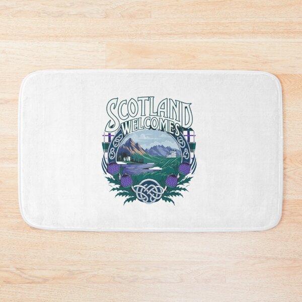 Item preview, Scotland Welcomes Flag Map Edinburgh, Glasgow,  designed and sold by AnimalsDH305.