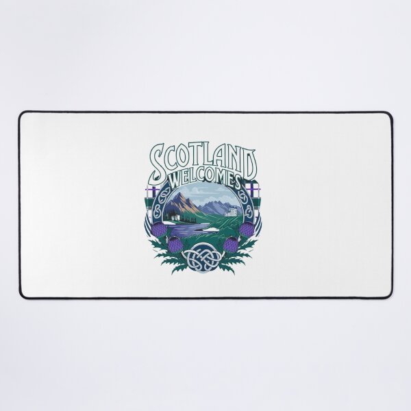 Item preview, Scotland Welcomes Flag Map Edinburgh, Glasgow, designed and sold by AnimalsDH305.