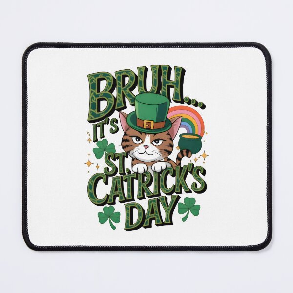 Item preview, Bruh It's St. Catrick's Day T-Shirt – Funny Cat Lover's St. Patrick's Day Tee designed and sold by T3goods.
