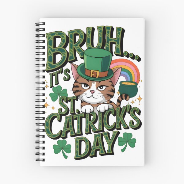 Item preview, Bruh It's St. Catrick's Day T-Shirt – Funny Cat Lover's St. Patrick's Day Tee designed and sold by T3goods.