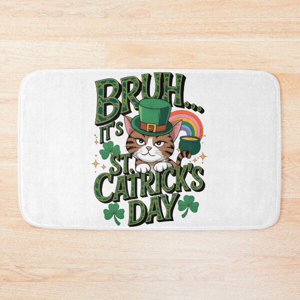Item preview, Bruh It's St. Catrick's Day T-Shirt – Funny Cat Lover's St. Patrick's Day Tee designed and sold by T3goods.