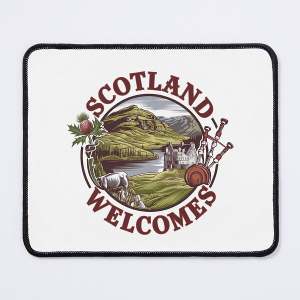 Item preview, Scotland Welcomes Flag Map Edinburgh, Glasgow, designed and sold by AnimalsDH305.