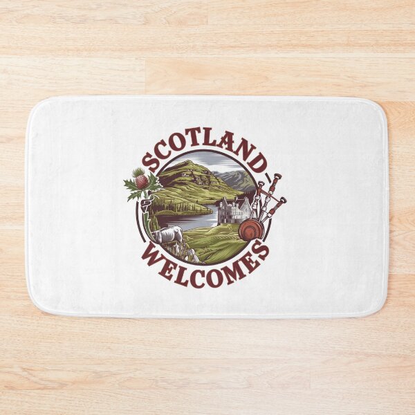 Item preview,  Scotland Welcomes Flag Map Edinburgh, Glasgow,  designed and sold by AnimalsDH305.