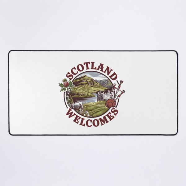 Item preview, Scotland Welcomes Flag Map Edinburgh, Glasgow, designed and sold by AnimalsDH305.