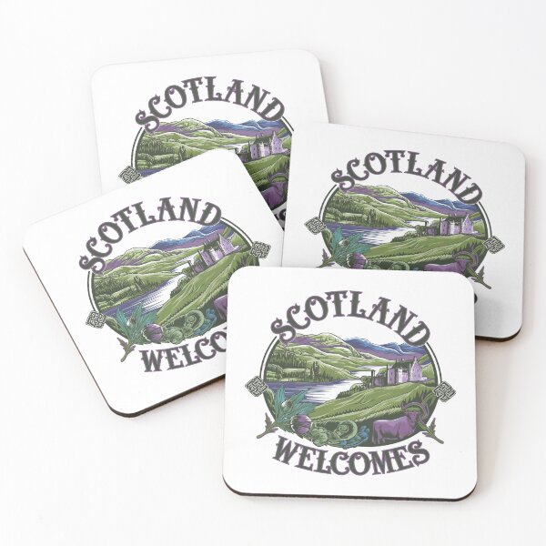 Item preview, Scotland Welcomes Flag Map Edinburgh, Glasgow,  designed and sold by AnimalsDH305.