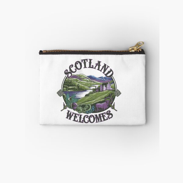 Item preview, Scotland Welcomes Flag Map Edinburgh, Glasgow,  designed and sold by AnimalsDH305.