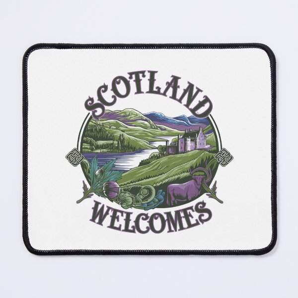 Item preview, Scotland Welcomes Flag Map Edinburgh, Glasgow, designed and sold by AnimalsDH305.