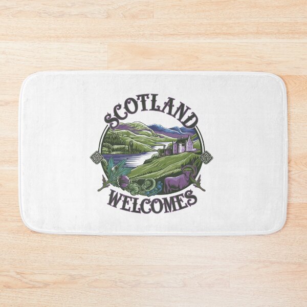 Item preview, Scotland Welcomes Flag Map Edinburgh, Glasgow,  designed and sold by AnimalsDH305.