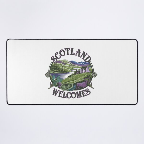 Item preview, Scotland Welcomes Flag Map Edinburgh, Glasgow,  designed and sold by AnimalsDH305.