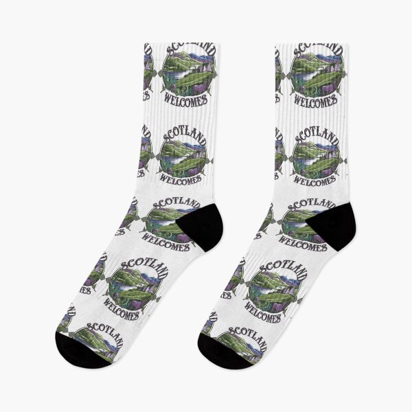 Item preview, Scotland Welcomes Flag Map Edinburgh, Glasgow,  designed and sold by AnimalsDH305.