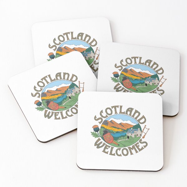 Item preview, Scotland Welcomes Flag Map Edinburgh, Glasgow,  designed and sold by AnimalsDH305.