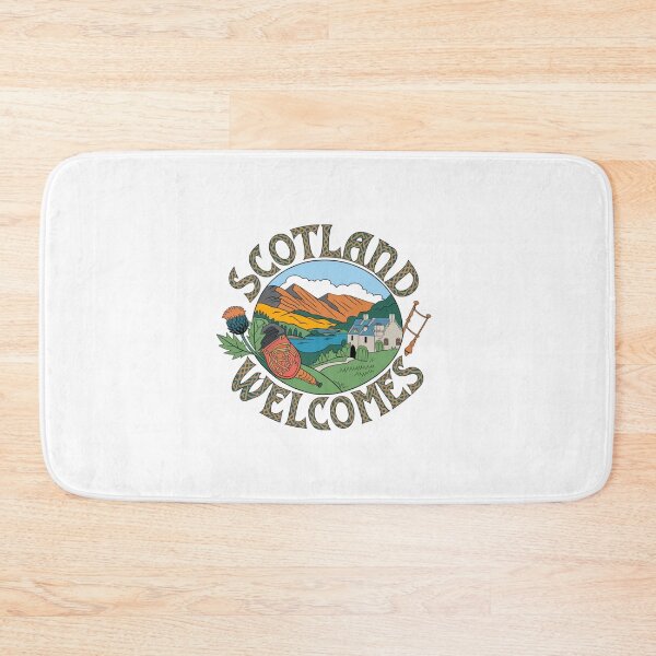 Item preview, Scotland Welcomes Flag Map Edinburgh, Glasgow,  designed and sold by AnimalsDH305.