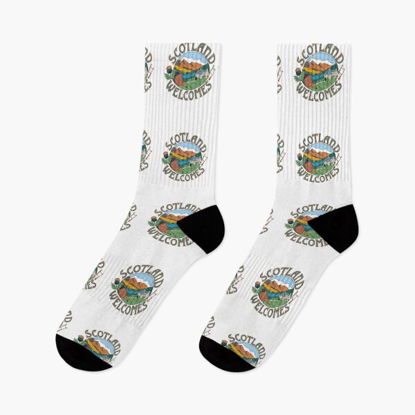 Item preview, Scotland Welcomes Flag Map Edinburgh, Glasgow,  designed and sold by AnimalsDH305.