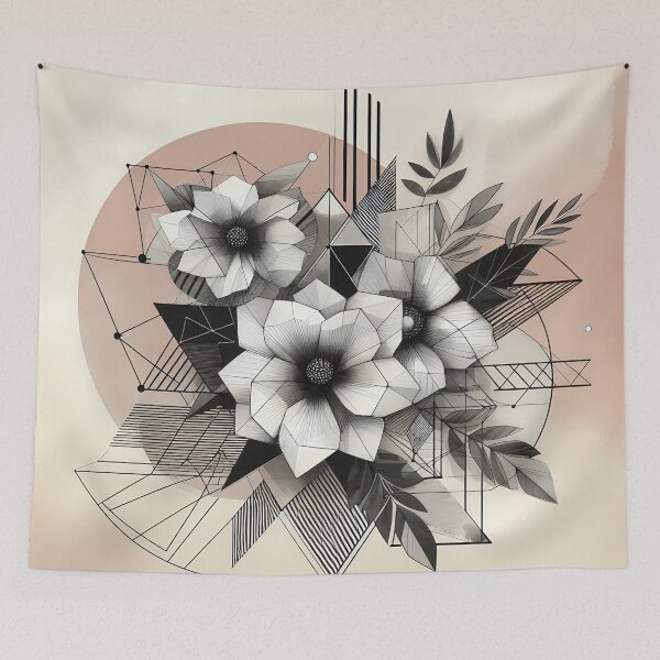 Item preview, Modern Floral Black and White Abstract Flower designed and sold by GraphicsClub.