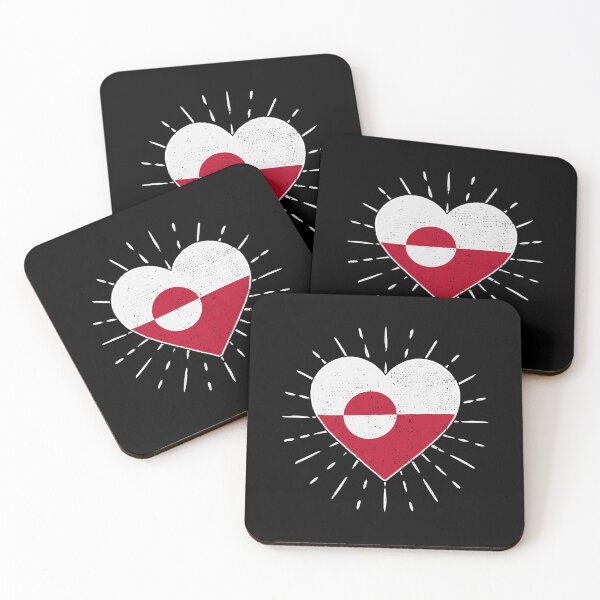 Item preview, Retro Heart Greenland Flag Design designed and sold by venomousvector.