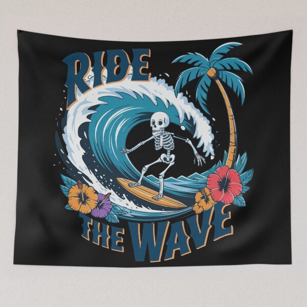 Item preview, Skeleton Surfer – Ride the Wave  designed and sold by RebeccaRe.