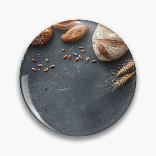 Item preview, Assortment of freshly baked breads with seeds and grains on a dark rustic background designed and sold by Jerhus.