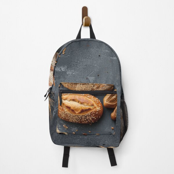 Item preview, Assortment of freshly baked breads with seeds and grains on a dark rustic background designed and sold by Jerhus.