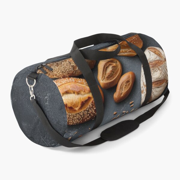 Item preview, Assortment of freshly baked breads with seeds and grains on a dark rustic background designed and sold by Jerhus.
