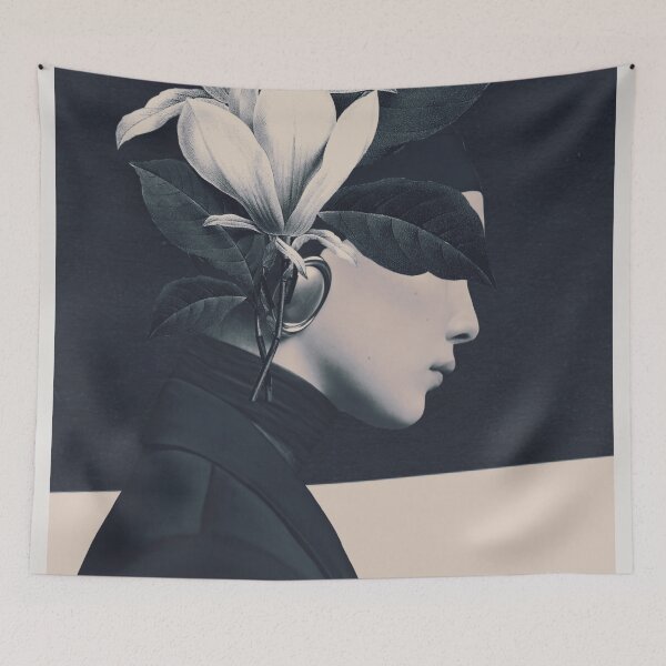 Item preview, Floral Portrait 2-black and white designed and sold by Dada22.