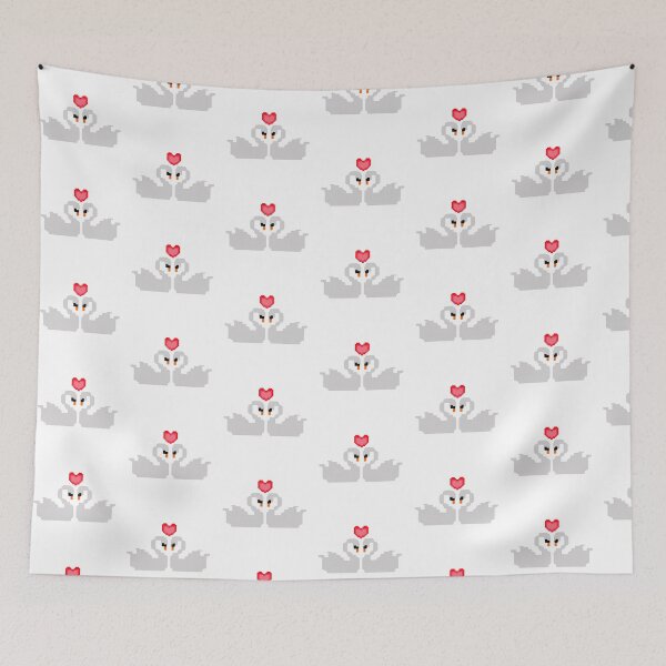 Item preview, Pixel Art Swans in Love Harmony designed and sold by K1llexx.