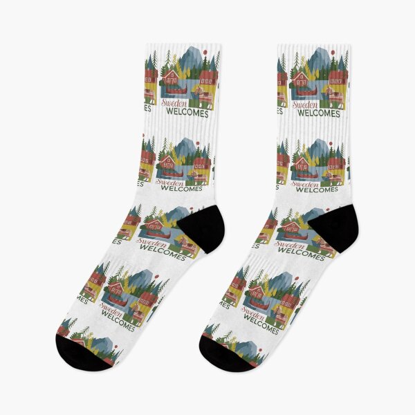 Item preview,  Sweden Welcomes Flag Map Sztokholm, Gothenburg, Malmö designed and sold by AnimalsDH305.