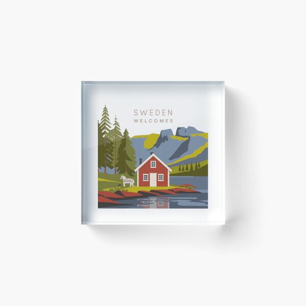 Item preview, Sweden Welcomes Flag Map Sztokholm, Gothenburg, Malmö designed and sold by AnimalsDH305.