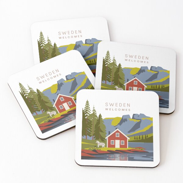Item preview, Sweden Welcomes Flag Map Sztokholm, Gothenburg, Malmö designed and sold by AnimalsDH305.