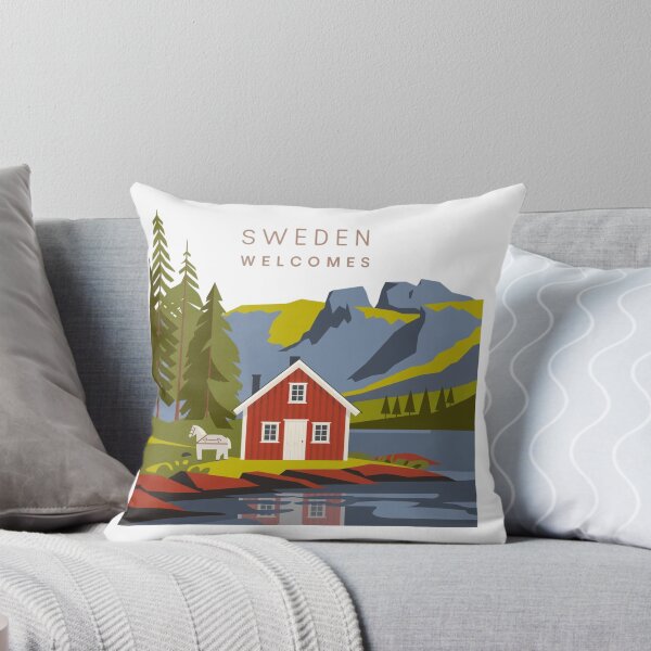 Item preview, Sweden Welcomes Flag Map Sztokholm, Gothenburg, Malmö designed and sold by AnimalsDH305.