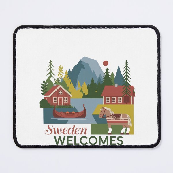 Item preview, Sweden Welcomes Flag Map Sztokholm, Gothenburg, Malmö designed and sold by AnimalsDH305.