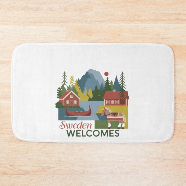Item preview,  Sweden Welcomes Flag Map Sztokholm, Gothenburg, Malmö designed and sold by AnimalsDH305.