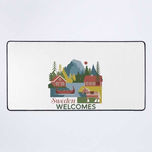 Item preview,  Sweden Welcomes Flag Map Sztokholm, Gothenburg, Malmö designed and sold by AnimalsDH305.