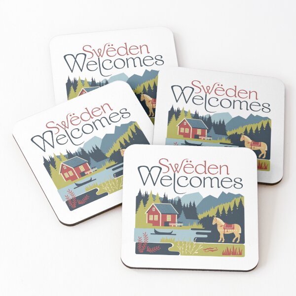 Item preview, Sweden Welcomes Flag Map Sztokholm, Gothenburg, Malmö designed and sold by AnimalsDH305.