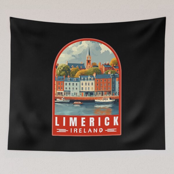 Item preview, Limerick in Ireland Retro Travel Art Emblem designed and sold by MaateoDesign.
