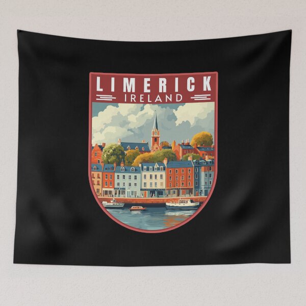 Item preview, Limerick in Ireland Retro Travel Art Badge designed and sold by MaateoDesign.