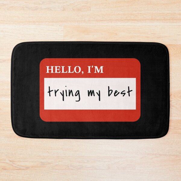 Item preview, hello i'm trying my best name tag name card designed and sold by Mindy Bubble.