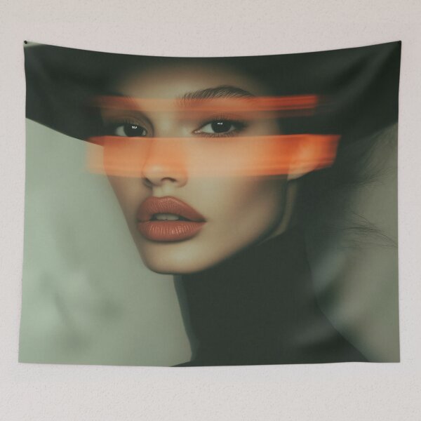Item preview, Woman in Black Hat with Orange Light designed and sold by ArtSE46.