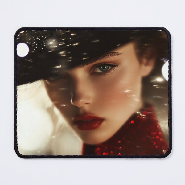 Item preview, Mysterious woman in red and black hat designed and sold by ArtSE46.
