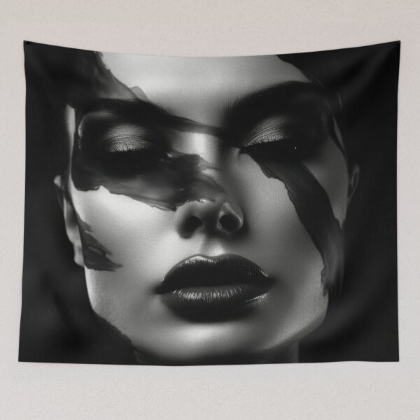 Item preview, high contrast black and white portrait of a woman designed and sold by ArtSE46.