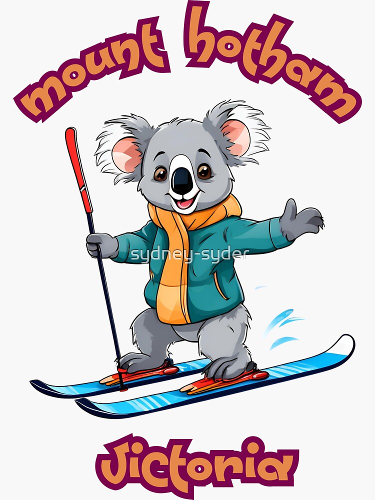 Thumbnail 3 of 3, Sticker, Mount Hotham koala skier designed and sold by sydney-syder.