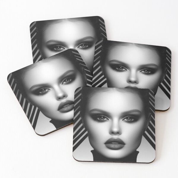Item preview, Black and White striking contrast woman Portrait designed and sold by ArtSE46.
