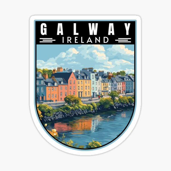 Item preview, Galway in Ireland Vintage Travel Art Emblem designed and sold by MaateoDesign.