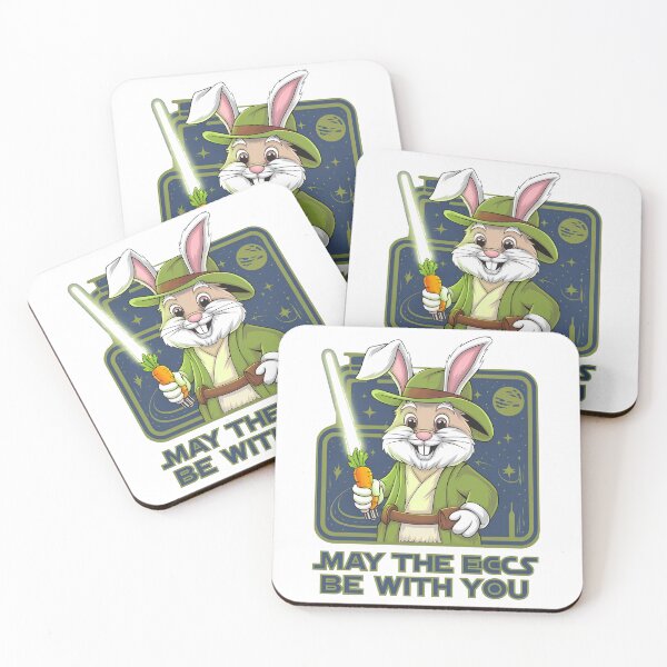 Item preview, "May the Eggs Be With You - Funny Easter Bunny Jedi,"Star Wars Easter Bunny", "Funny Sci-Fi Easter designed and sold by venavar.