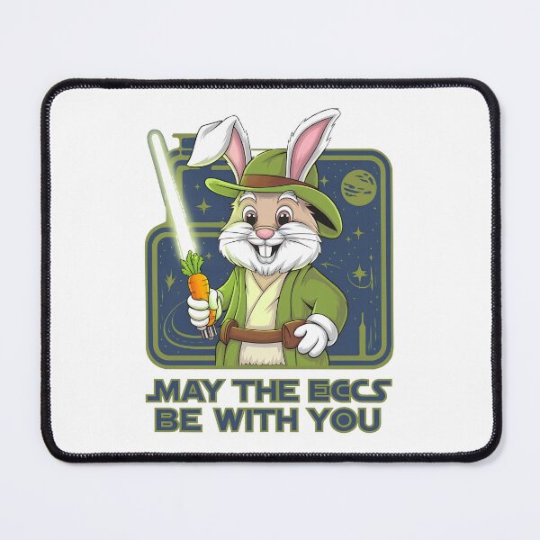Item preview, "May the Eggs Be With You - Funny Easter Bunny Jedi,"Star Wars Easter Bunny", "Funny Sci-Fi Easter designed and sold by venavar.