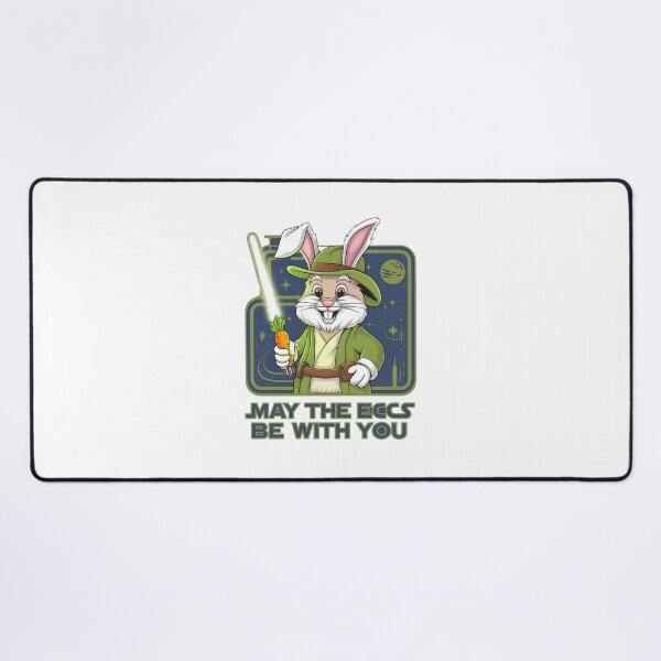 Item preview, "May the Eggs Be With You - Funny Easter Bunny Jedi,"Star Wars Easter Bunny", "Funny Sci-Fi Easter designed and sold by venavar.