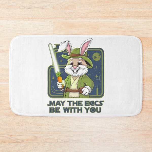 Item preview, "May the Eggs Be With You - Funny Easter Bunny Jedi,"Star Wars Easter Bunny", "Funny Sci-Fi Easter designed and sold by venavar.